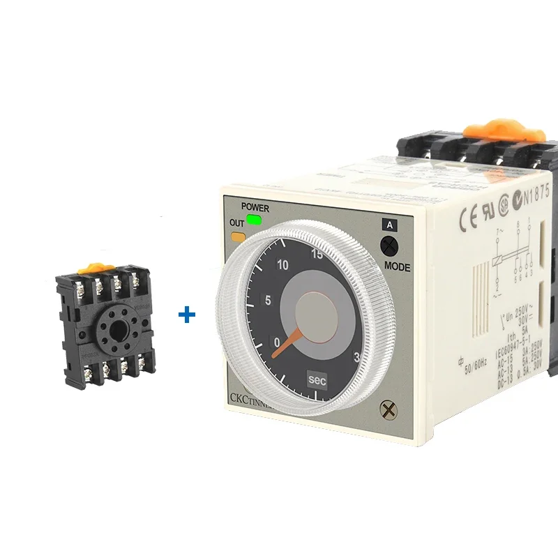 

H3CR-A8 Реле времени AC110V-220V DC24V 8-контактное реле времени с указателем и основанием