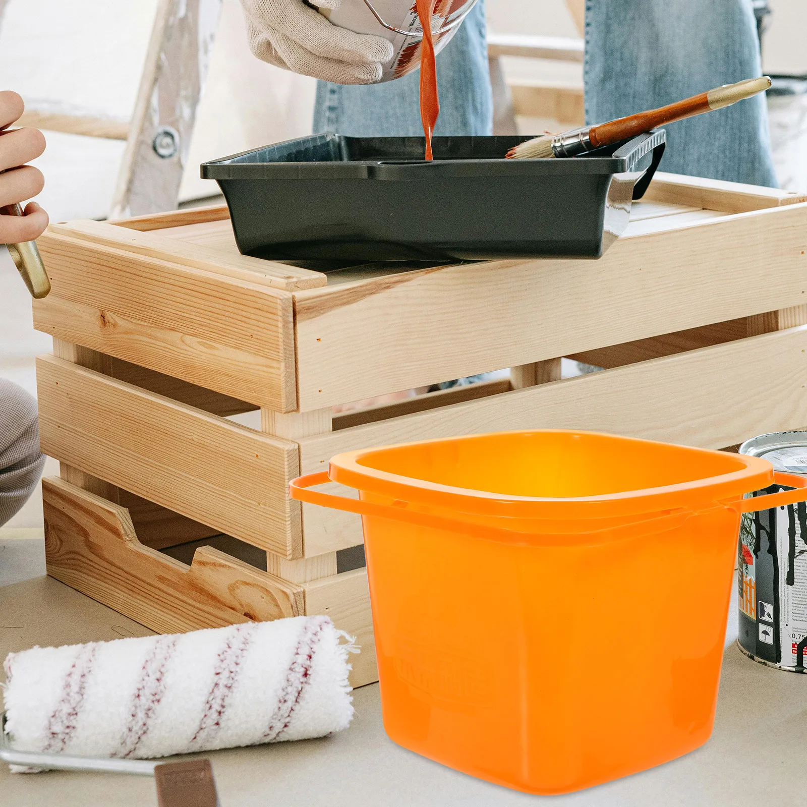 

Plastic Painting Bucket Small Sturdy Handheld Storage Pail for Paint Pigment Color Mixing Small Bucket Paint Pail