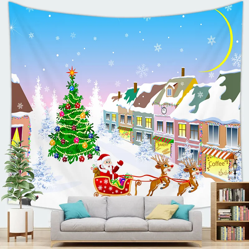 

Christmas Background Decoration Collection digital-printed polyester tapestries living rooms bedrooms macrame wall hanging