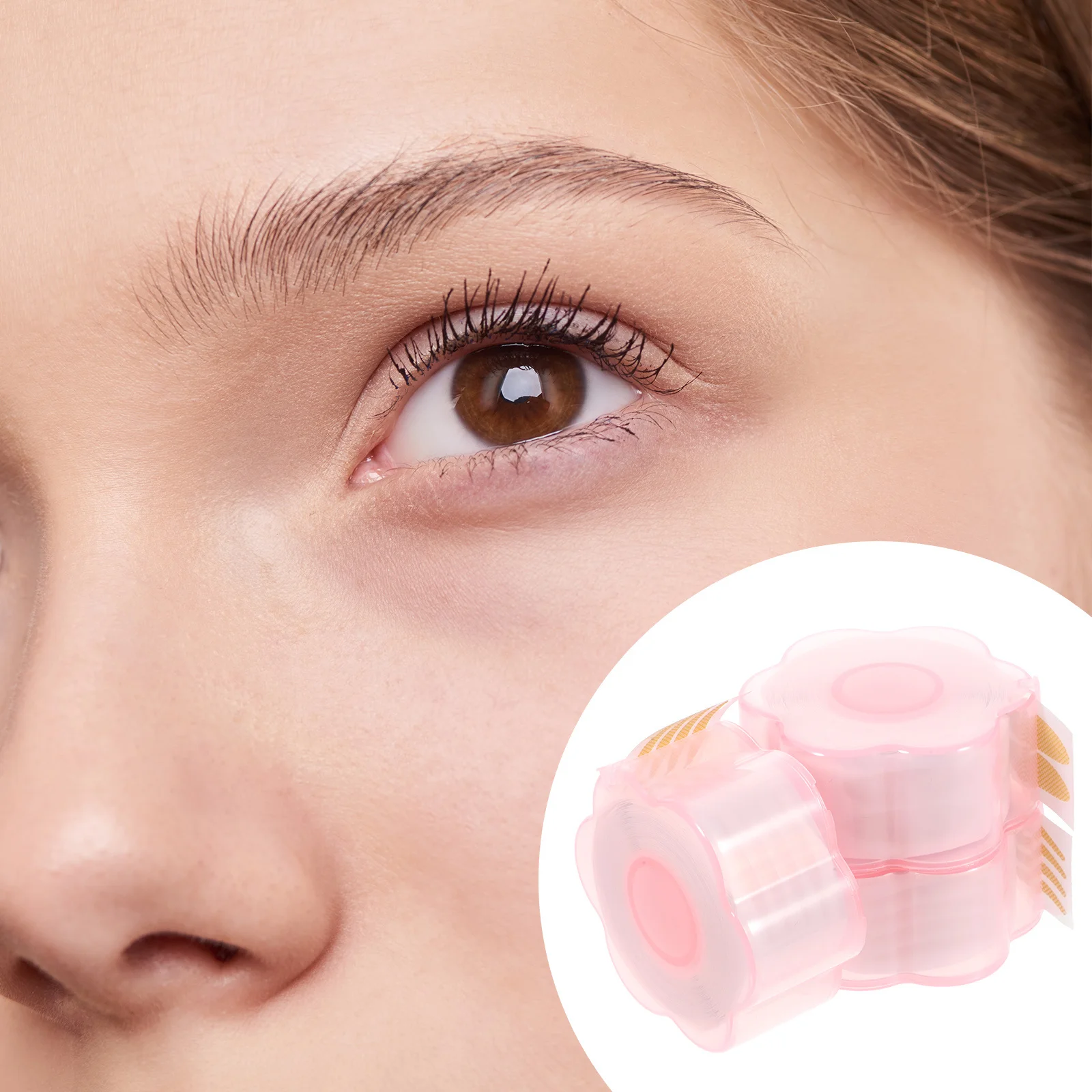 3 Rollen doppeltes Augenlid-Klebeband, selbstklebende Augenliftstreifen für natürliche tiefe Doppeldeckel, einfache Anwendung mit Gabelpinzetten-Werkzeug