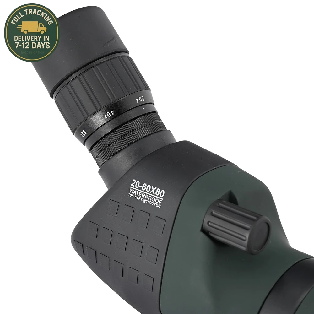شوين البصريات نطاق الإكتشاف 20-60x80 25-75x100 HD مراقبة الطيور مشاهدة الرماية في الهواء الطلق أحادي تلسكوب 27 مللي متر العدسة #5