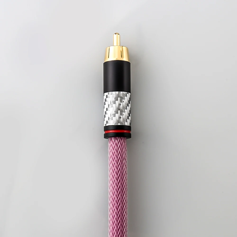 6n ofhc金メッキカーボンファイバーオーディオケーブル,2つのrca信号線,xlo htp1用のrcaケーブル