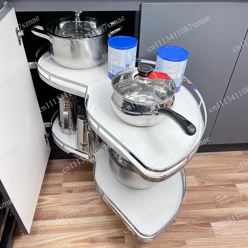 Magic Corner Swing Tray Rack Kitchen Corner Basket Cabinet Storage, Organizer for Kitchen Cabinet and Home Use