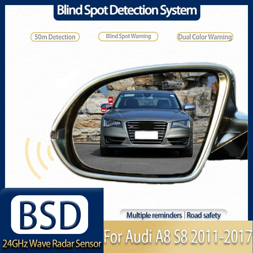 24GHz Radar, BSD BSM Blind Spot Monitor, Lane Change & Overtake Warning for Audi A8 2011-2017 S8 2013-2014