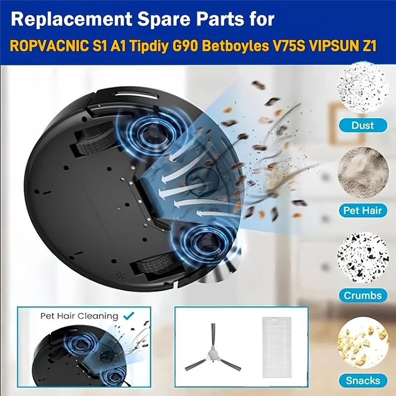 مجموعة ملحقات ABRG Forropvacnic S1 A1 ملحقات مكنسة الروبوت فرشاة جانبية مرشحات Hepa