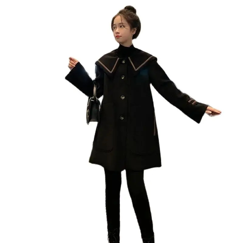 Vintage Female Clothing 2023 Autumn Winter New Wool Coat Women High-End Loose And Slimming Counter Woolen Coat Women