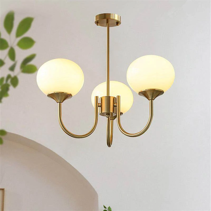 Pink Ball 5 Heads LED Chandelier Glass Pendant Light Restaurant Hanging Lamps For Bedroom Living Rooms Indoor Lighting 2024