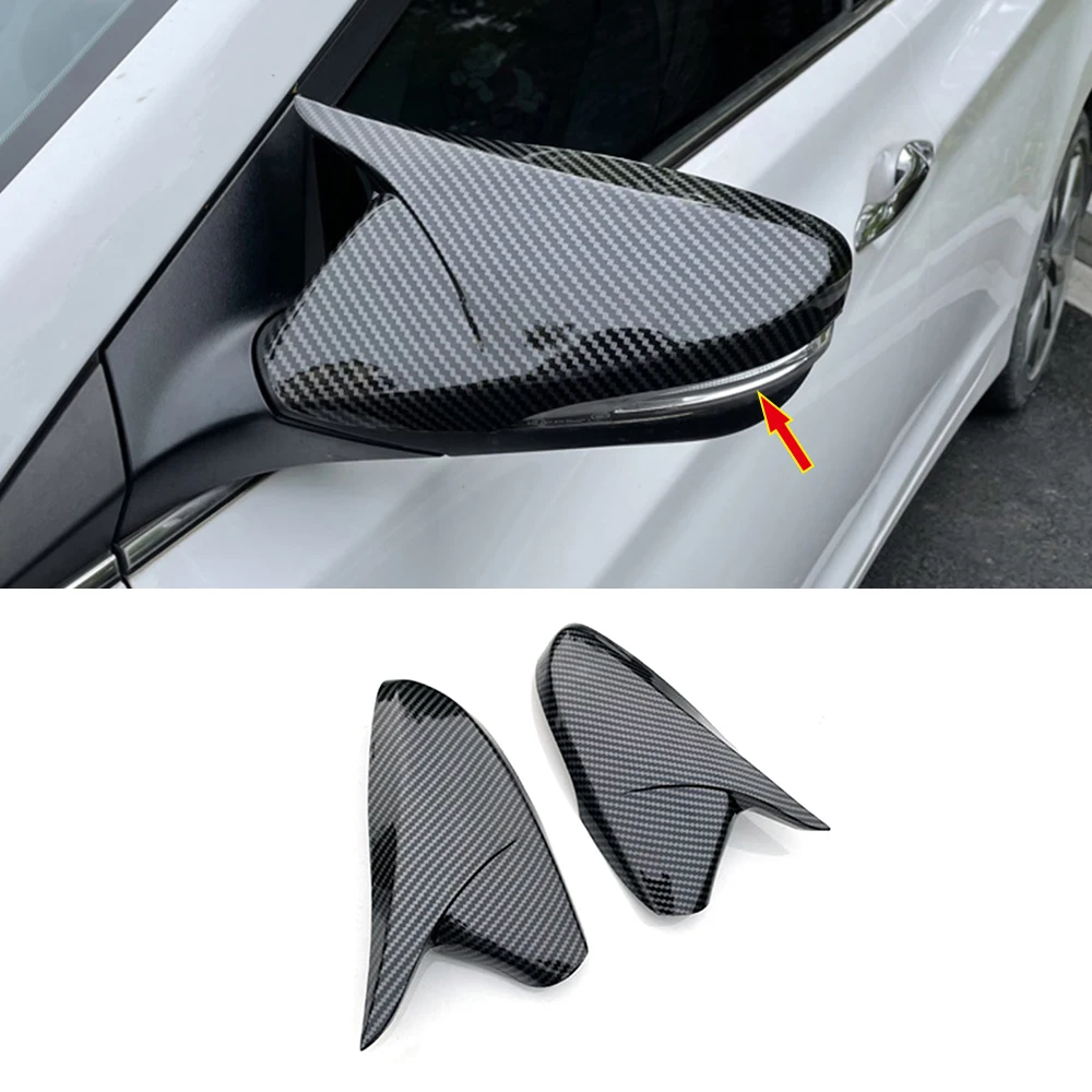 

Carbon Black Car Side Door Rearview Turning Mirror Sticker Cover Trim For Hyundai Elantra Accent I30 Veloster 2011 - 2015