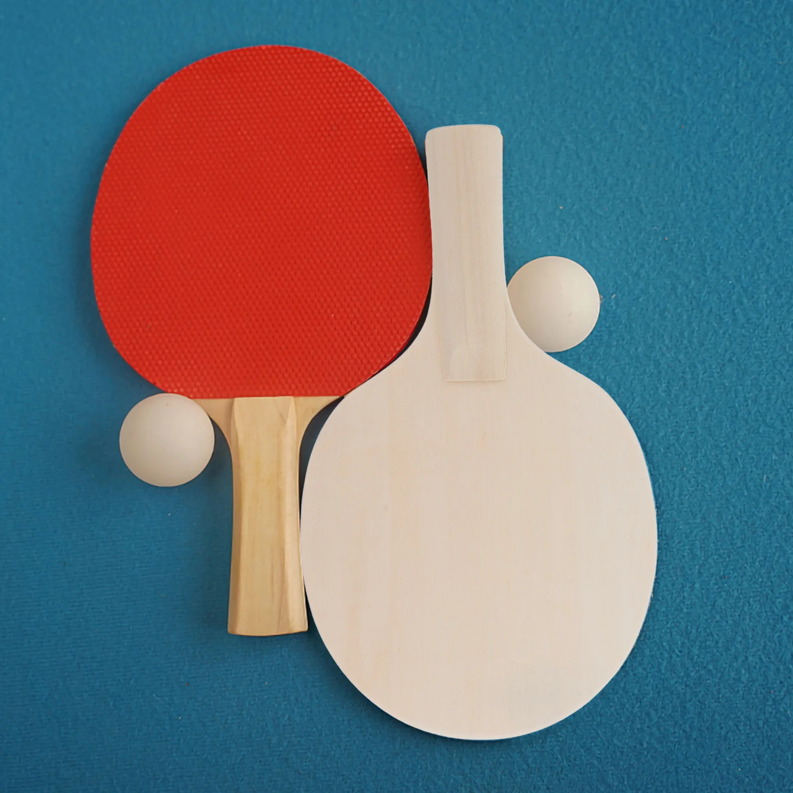 Raqueta de tenis de mesa DIY, paleta de entrenamiento de madera de Pong sin terminar, pelotas de madera para niños, 2 uds.