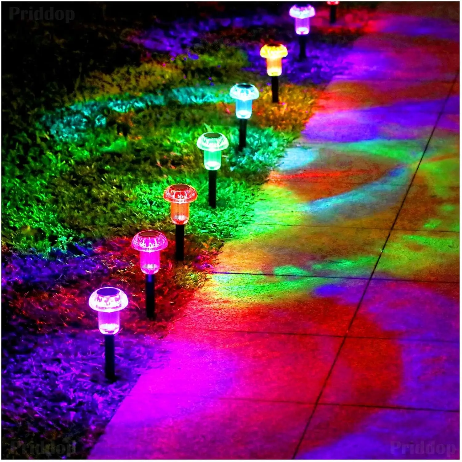 4X Solar Pathway Lights LED Mushroom Walkway Light Outdoor Waterproof Landscape Lighting for Outside Garden Backyard Patio Decor