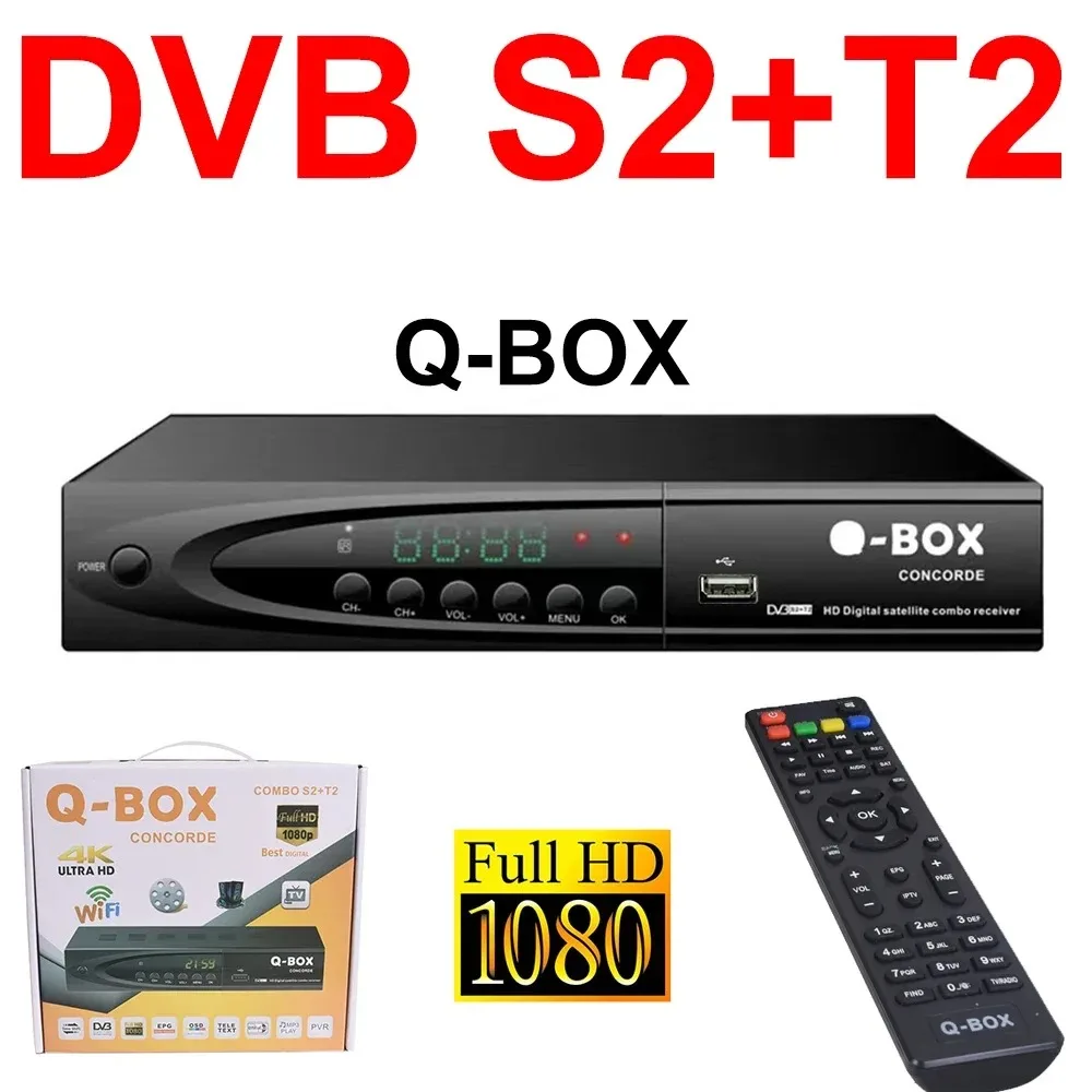 Receptor de satélite digital do Finder, DVB-S2 + T2, DVB-T2 Set-Top Box, H.264, Q-BOX, caixa de TV, HD, 1080p