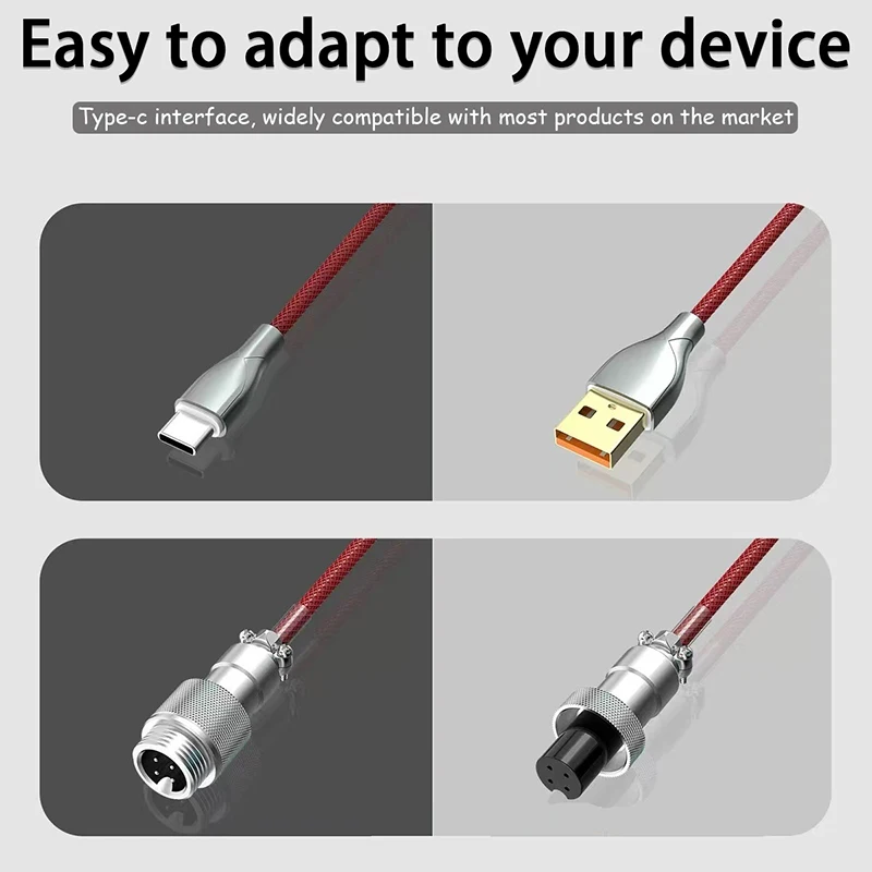 USB Keyboard Cable Mechanical Keyboard Cable Type C USB Cable Desktop Computer Aviation Connector Mechanical Keyboard Aviator