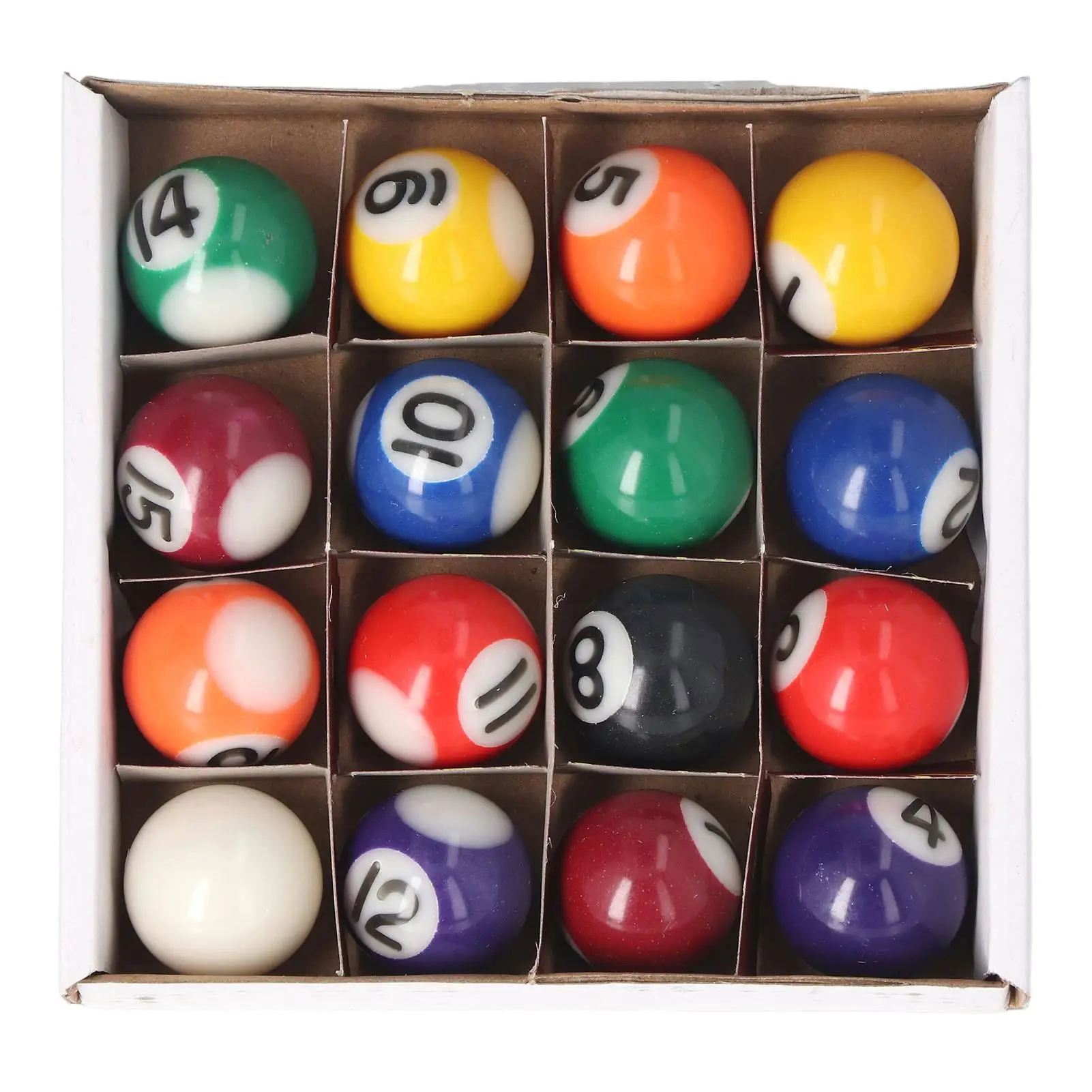 16pcs Mini Billiard Balls 32mm/38mm/25mm - Impact Resistant Eco-Friendly Resin Small Pool Table Ball Set for kids Game Room