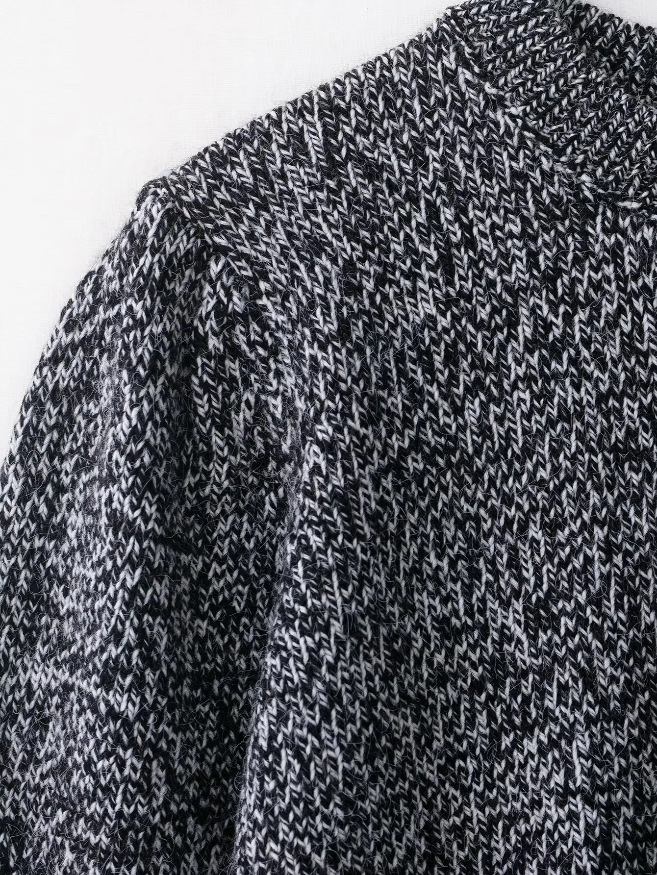 2025년 가을 신상 여성 의류 유럽 및 미국 스타일 긴 소매 버블 슬리브 프렌치 슬리브 니트 재킷