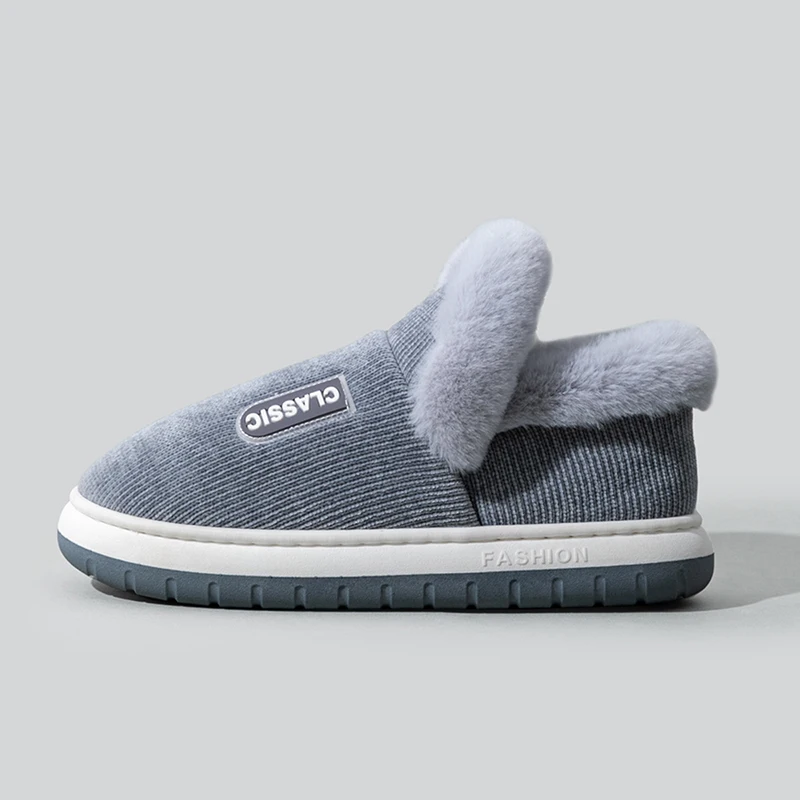 شباشب قطنية شتوية عالية الجودة للرجال - أحذية منزلية مبطنة بالصوف الدافئ غير قابلة للانزلاق للاستخدام الداخلي/الخارجي في الخريف والشتاء