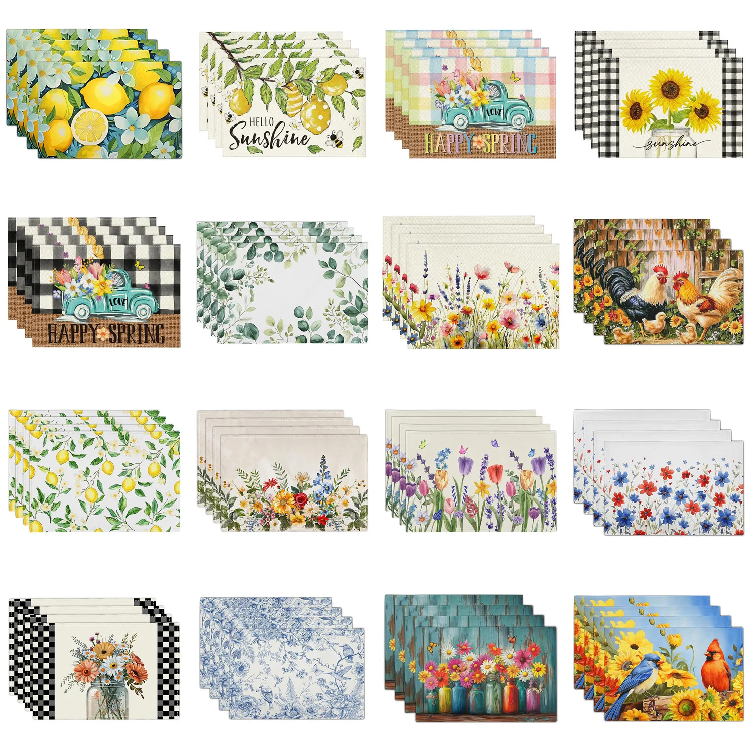 

Льняной коврик для еды на весну и лето, украшение для кухни с цветами подсолнечника, изоляция обеденного стола и противообрастающий коврик