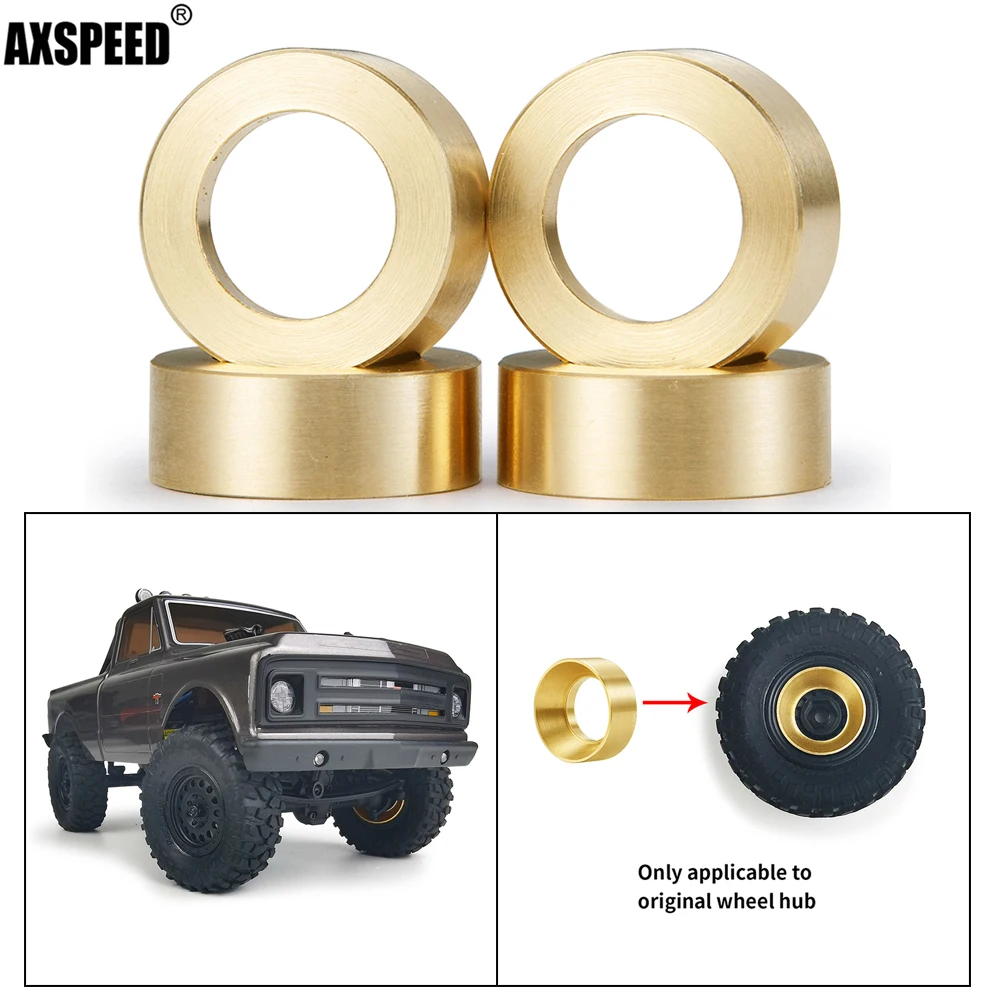 AXSPEED 4pcs Brass Counterweight Wheel Weights for 1/24 Axial SCX24 90081 AXI00001 AXI00002 AXI00004 AXI00005 AXI00006 RC Car