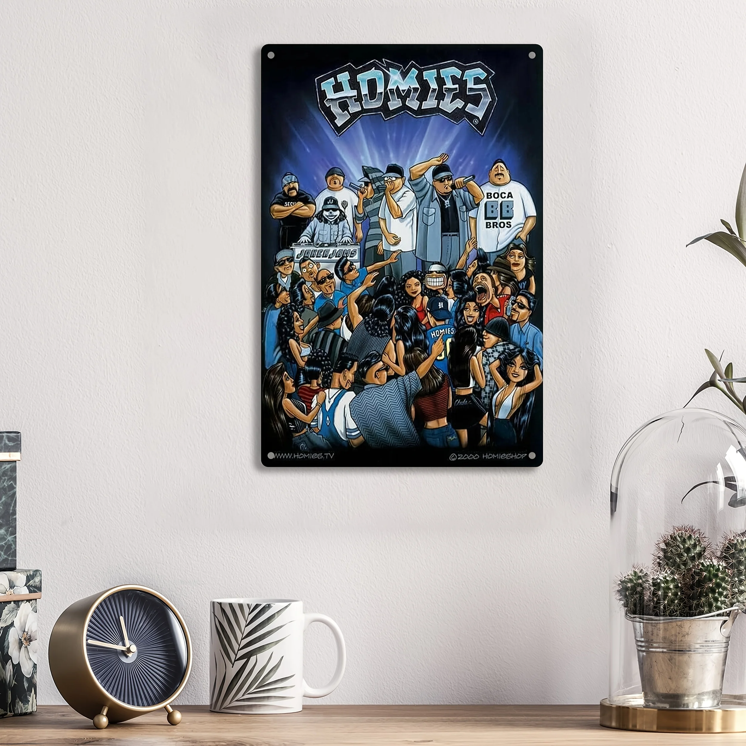 Tin Metal Tin Sign | Vibrant Urban Street Scene with Hip-Hop Theme | Durable Indoor/Outdoor Decorative Plaque