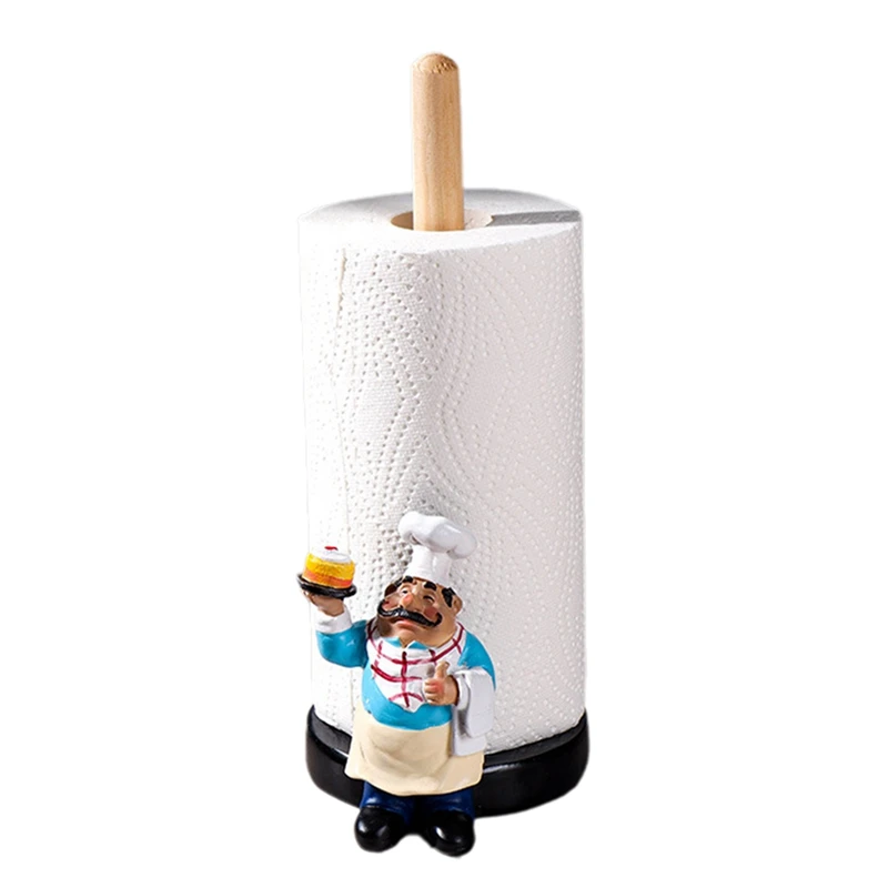 Paper Towel Holder Chef Ornaments European Paper Towel Holder Kitchen Western Restaurant Cake Crafts Ornaments