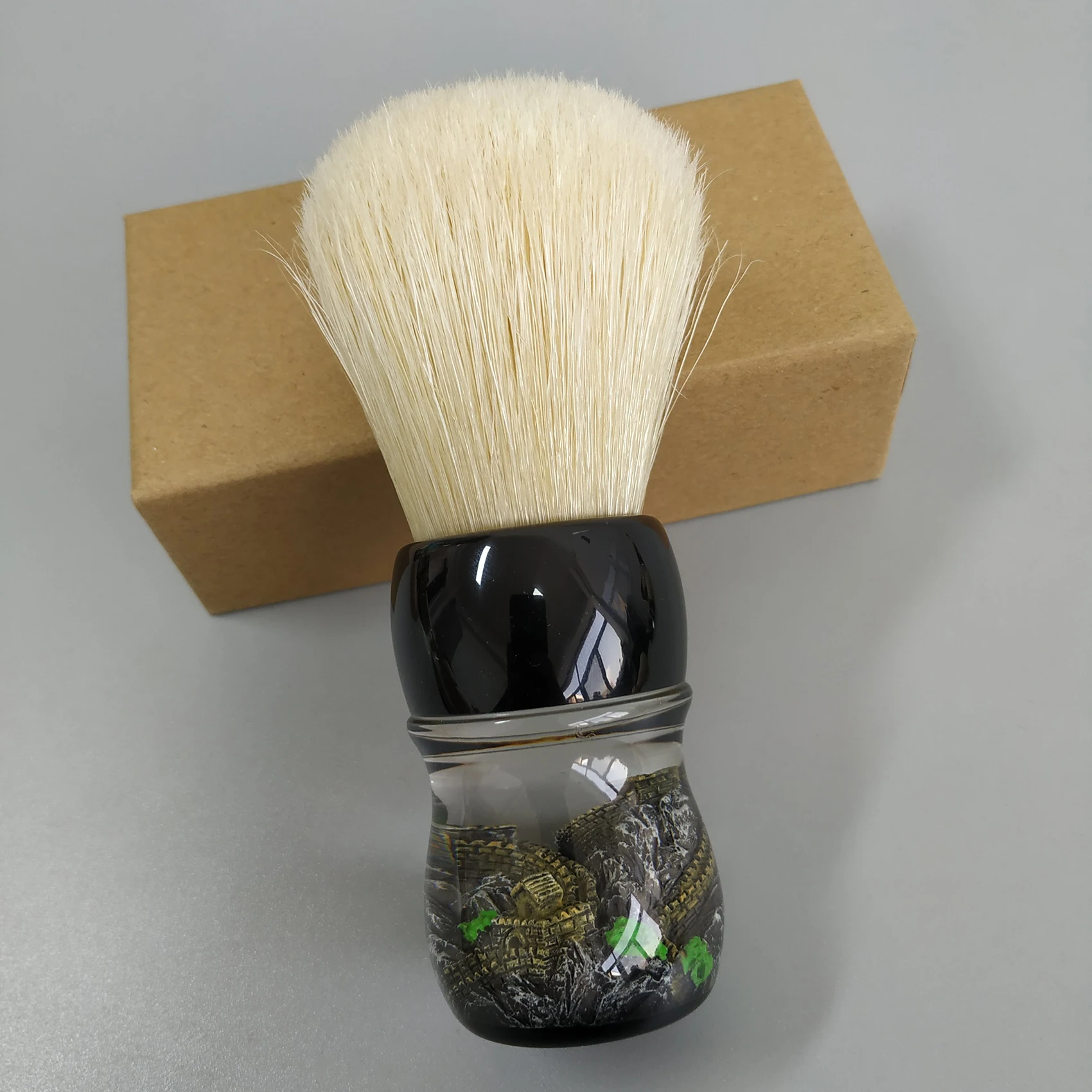 DiShi 30mm boar bristle shaving brush soft good backbone and resin handle for man wet shaving