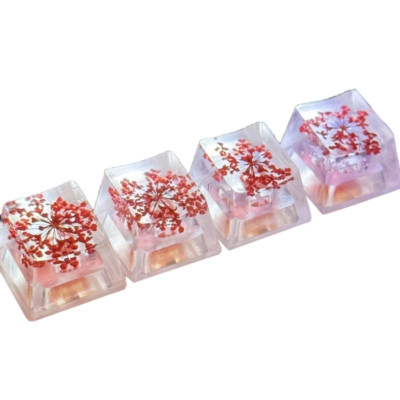 Keycap Resin Cetakan Tinggi Daun Bunga Kering Keycap untuk Keyboard Gaming Dropship