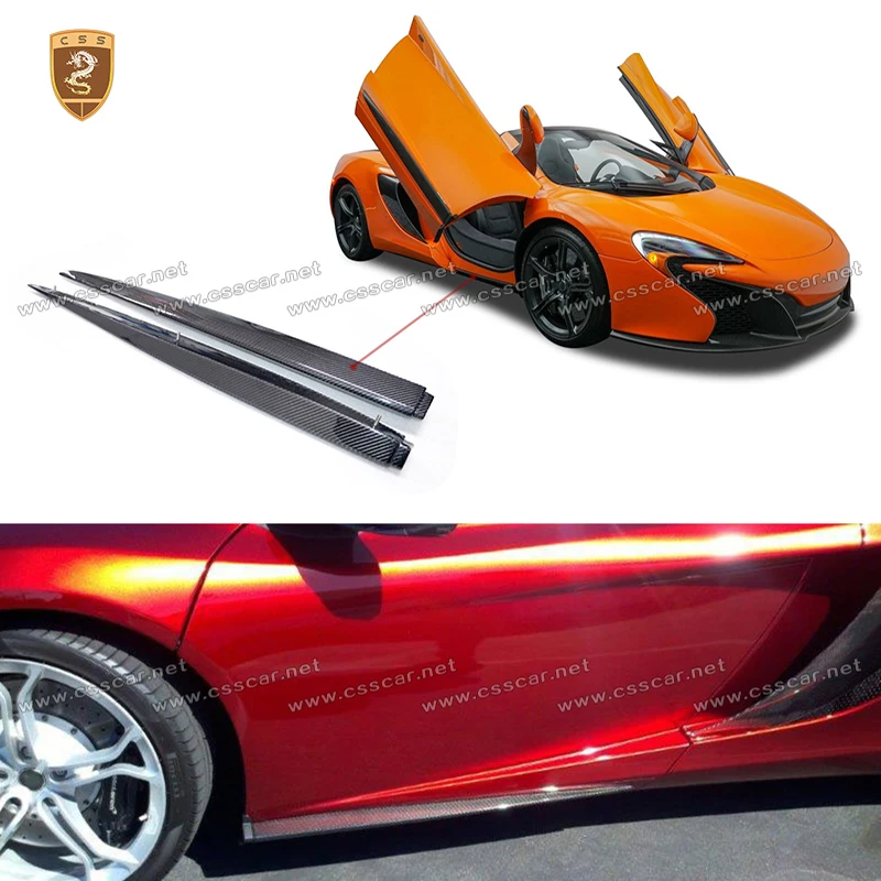 

2Pcs Car Side Skirts Extension Rocker Panels Lip Splitters For Mclaren 650S Original Style Carbon Fiber Moulding Kits