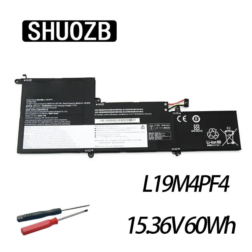 

SHUOZB L19M4PF4 Laptop Battery For Lenovo Ideapad Yoga Slim 7-14IIL05 7-14ARE05 Series L19C4PF4 L19D4PF4 5B10W65297 15.36V 60Wh