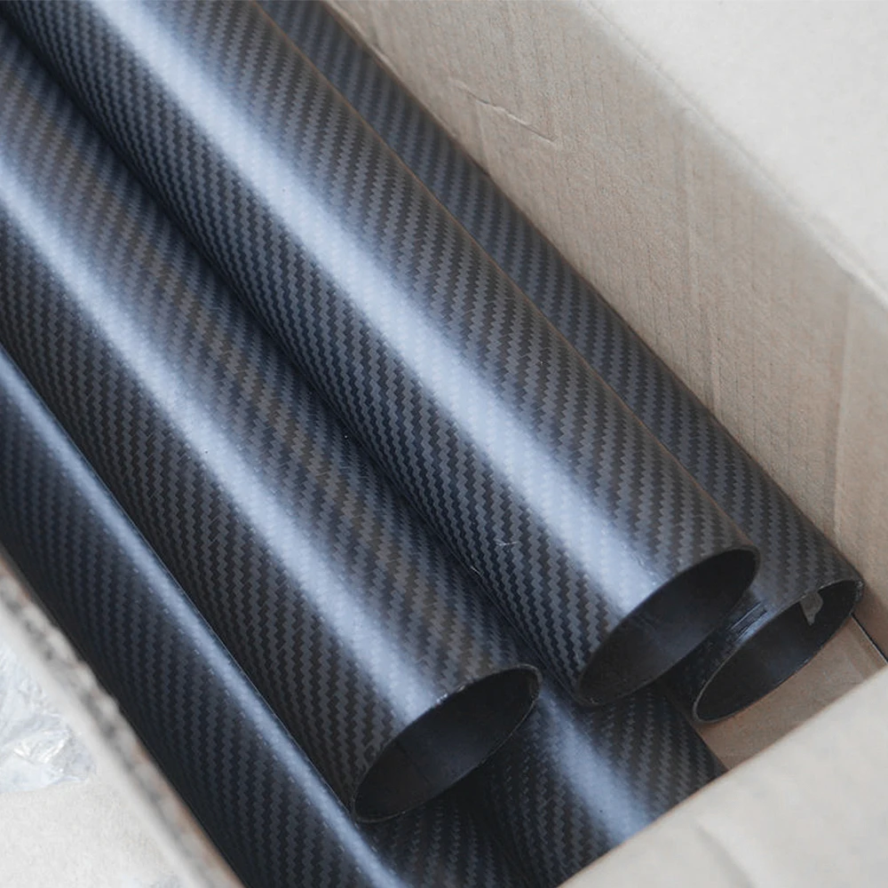 

4pcs 248mm Length OD20-25mm Epoxy Resin Carbon Pipe 3K Carbon Fiber Tube