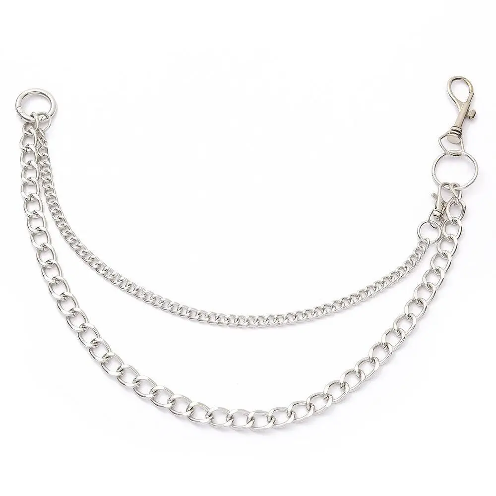 Silver Keychains Metal Pants Chain Silver Trousers Chain Layered Wallet Chain For Men and Women
