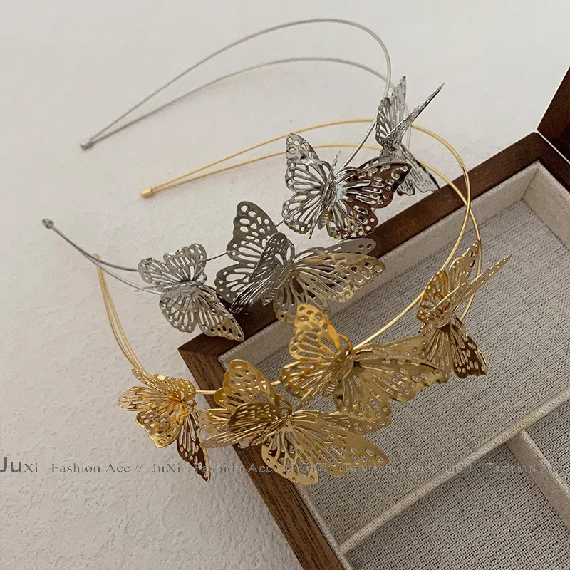

French Style Hollow Butterfly Headband Fashion New Volume Lifting Hair Hoop for Women Daily Wear Outing Elegant Fairy Hairpin