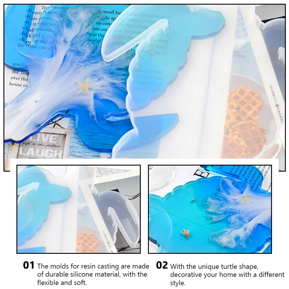 2 قطعة قالب كوستر السلحفاة H صنع الراتنج سيليكون الحيوان كريستال الايبوكسي منفضة سجائر لتقوم بها بنفسك الفن الحرفية هدية مجوهرات اكسسوارات #4
