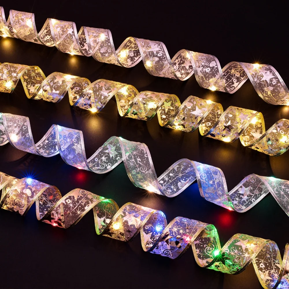 Battery Operated LED Ribbon Fairy Light String 2/5/10M Christmas Tree Garland Lamp for Wedding Party Home Bedroom Decoration