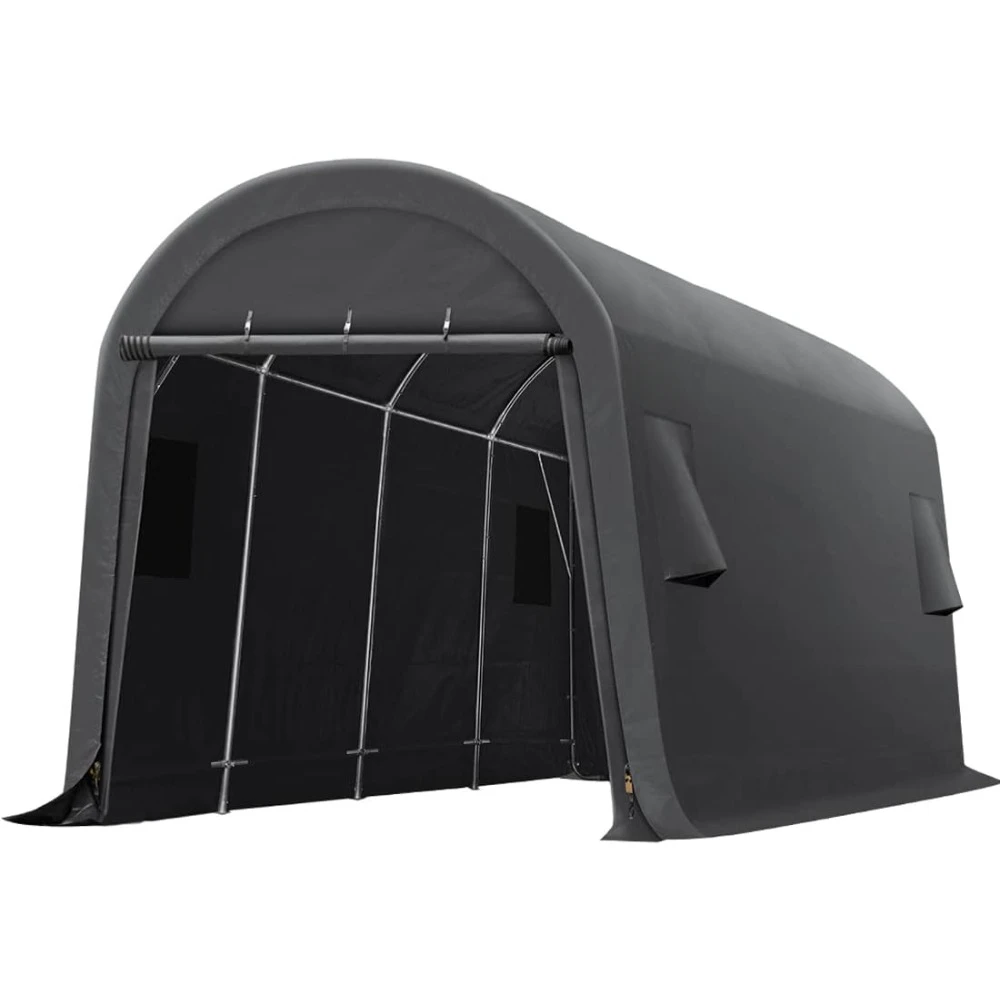 

10x20 Ft Heavy Duty Carport Outdoor Patio Large Space Canopy Storage Shelter Shed with 2 Roll Up Zipper Doors & Vents, Carport