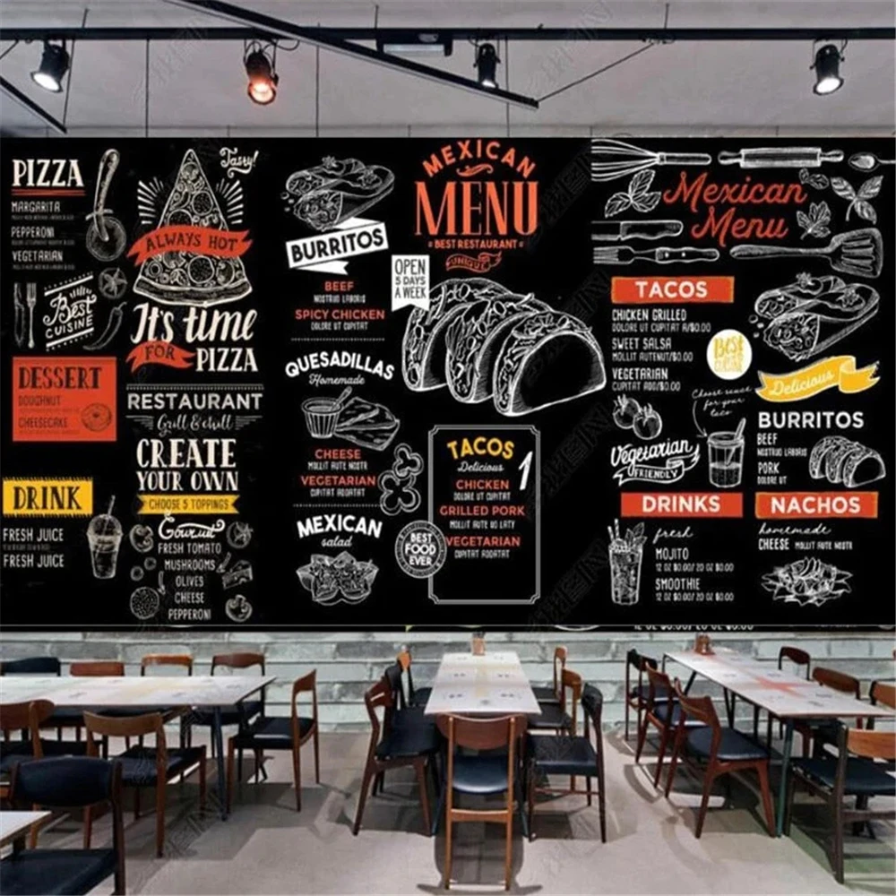 custom Pizza Food photo wallpapers Catering engineering decoration background wall paper mural wallpaper shop Stickers