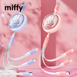 Kawaii Miffy 3-in-1 Fast Charge for Type-C Lightning Micro USB Christmas Gift Toys