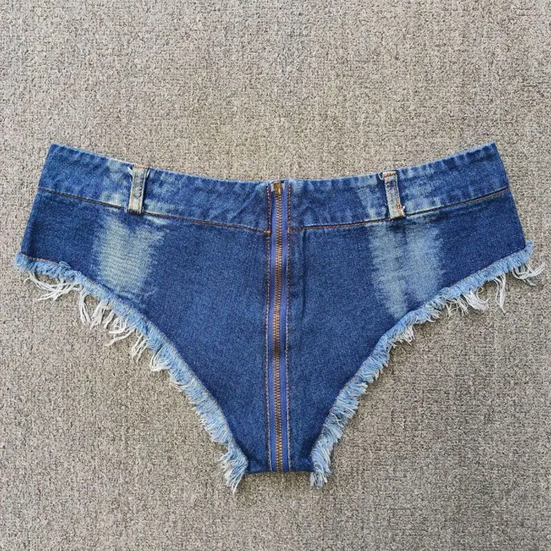 Sexy Zipper Open Denim Shorts Women Summer New Hot Pants Low Waist Shorts Jeans Y2k Shorts