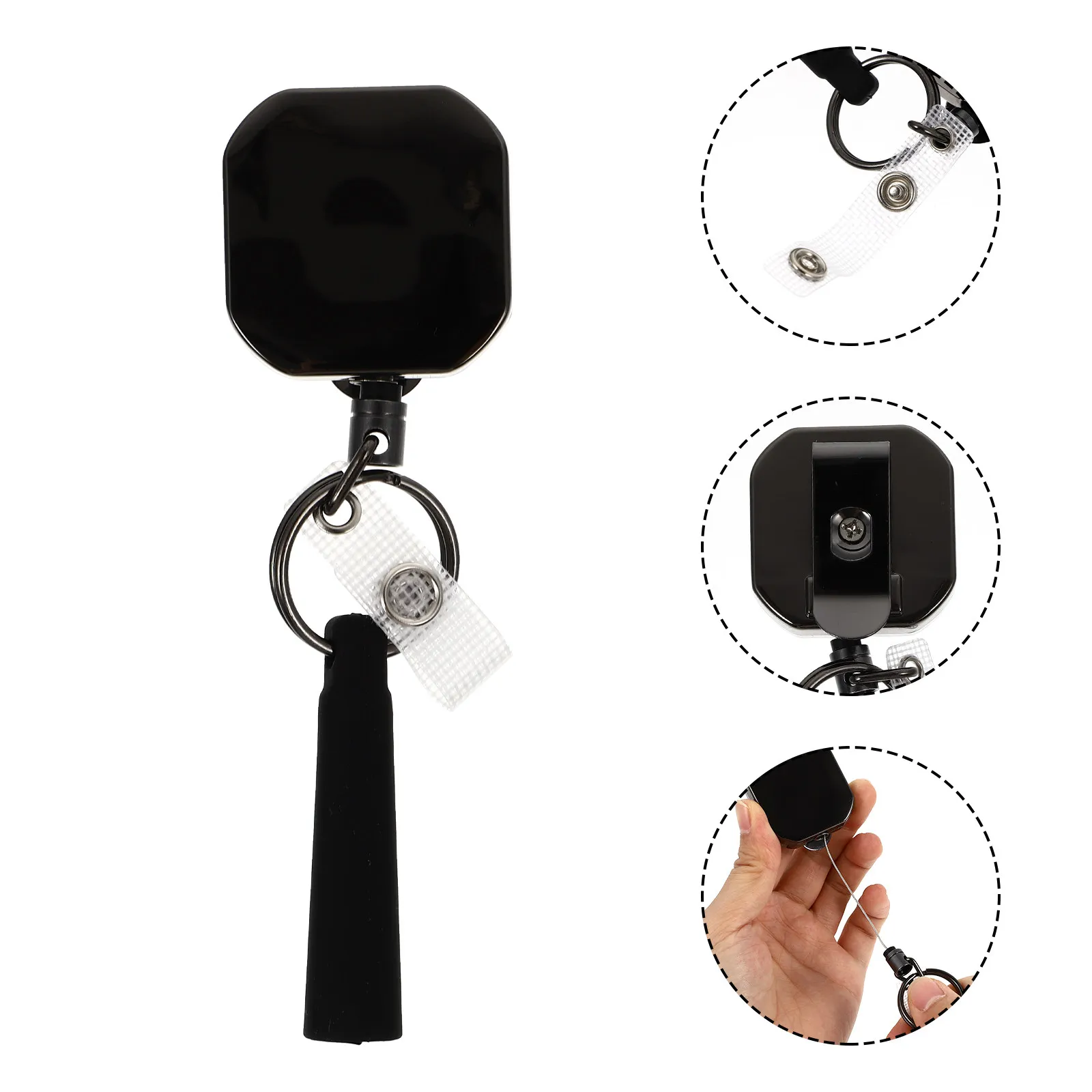 

1 шт. силиконовый брелок-держатель для бейджей, выдвижной зажим для ID-карт, легкий, прочный, с удобным механизмом вытягивания, для удостоверений личности, кредитных карт, проездных билетов