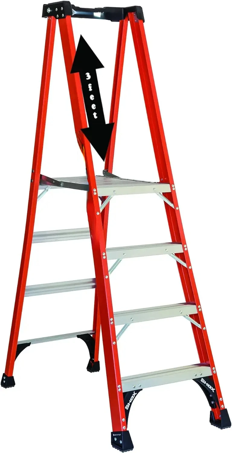 Ladder FXP1804HD Fiberglass Pro Platform Ladder, Type IAA, 375-Pound Load Capacity, 4-Feet