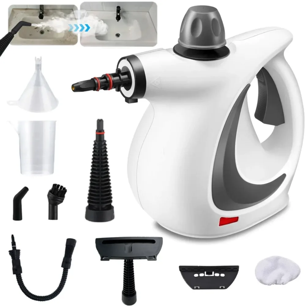 Household Pressurized Handheld Steam Cleaning Machine, Powerful Water Pump, 9 Accessories, Sterilization, Stain Removal, Deodori