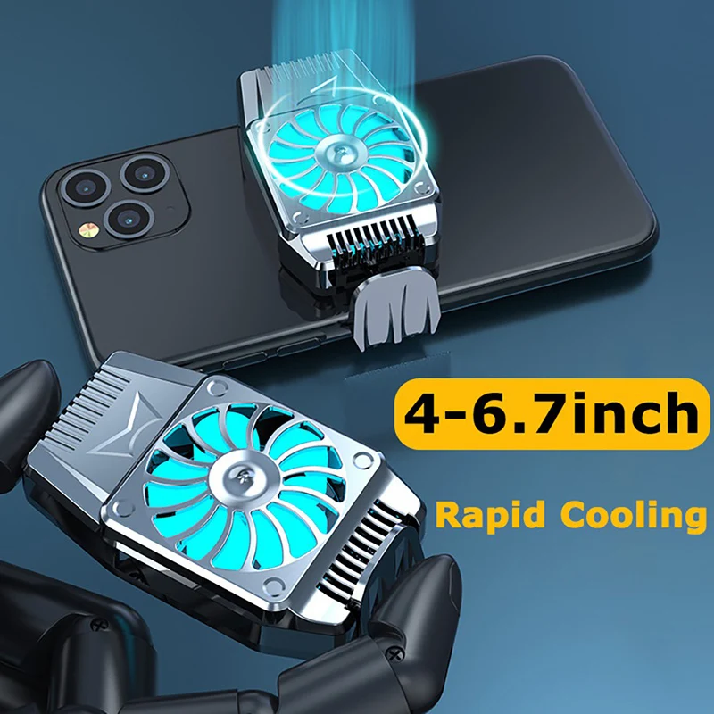 Portable Mobile Phone Cooler Ultra Quiet Plug and Play for 4 inches to 6.7 inches Phones Radiator Gaming Cooler Fan