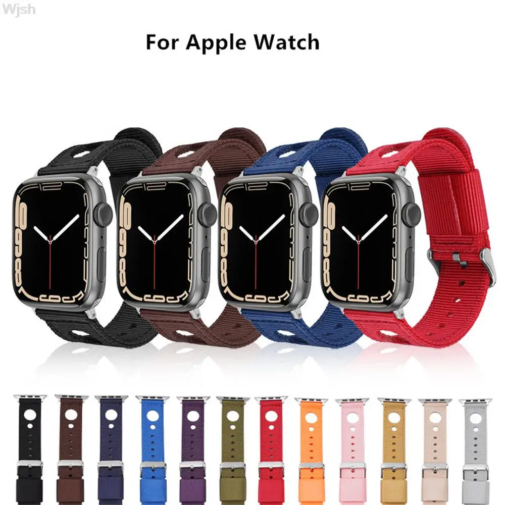 Ремешок нейлоновый для apple watch 7 6 5 SE 42/45 мм, Женский легкий Воздухопроницаемый Водонепроницаемый браслет для iWatch 40/44 мм serise 4 3 2 1