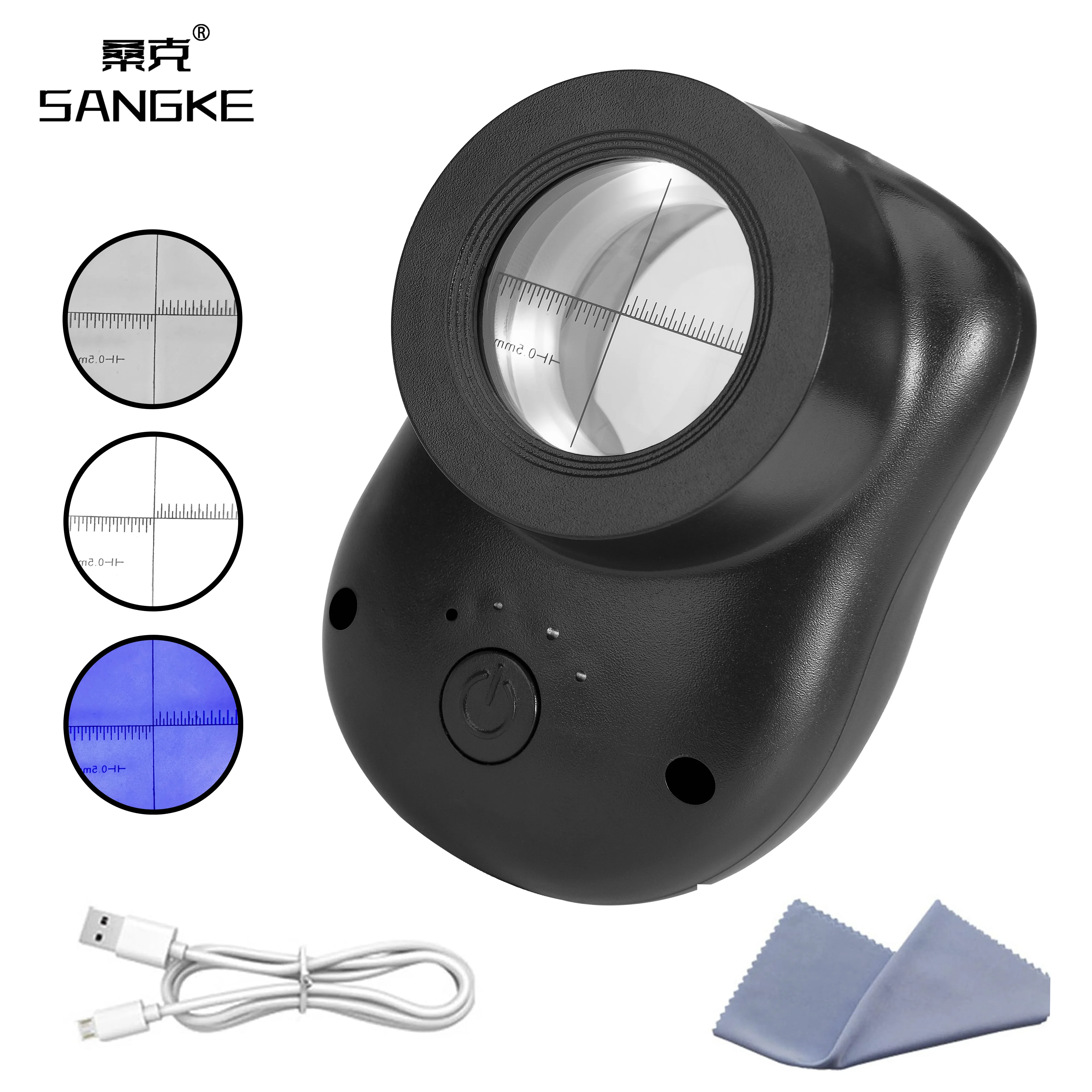 40X คู่เลนส์แว่นขยายพร้อมไฟ LED สว่าง (3 โหมด), มือถือแบบพกพา Jewelers แว่นขยายสําหรับเหรียญแสตมป์