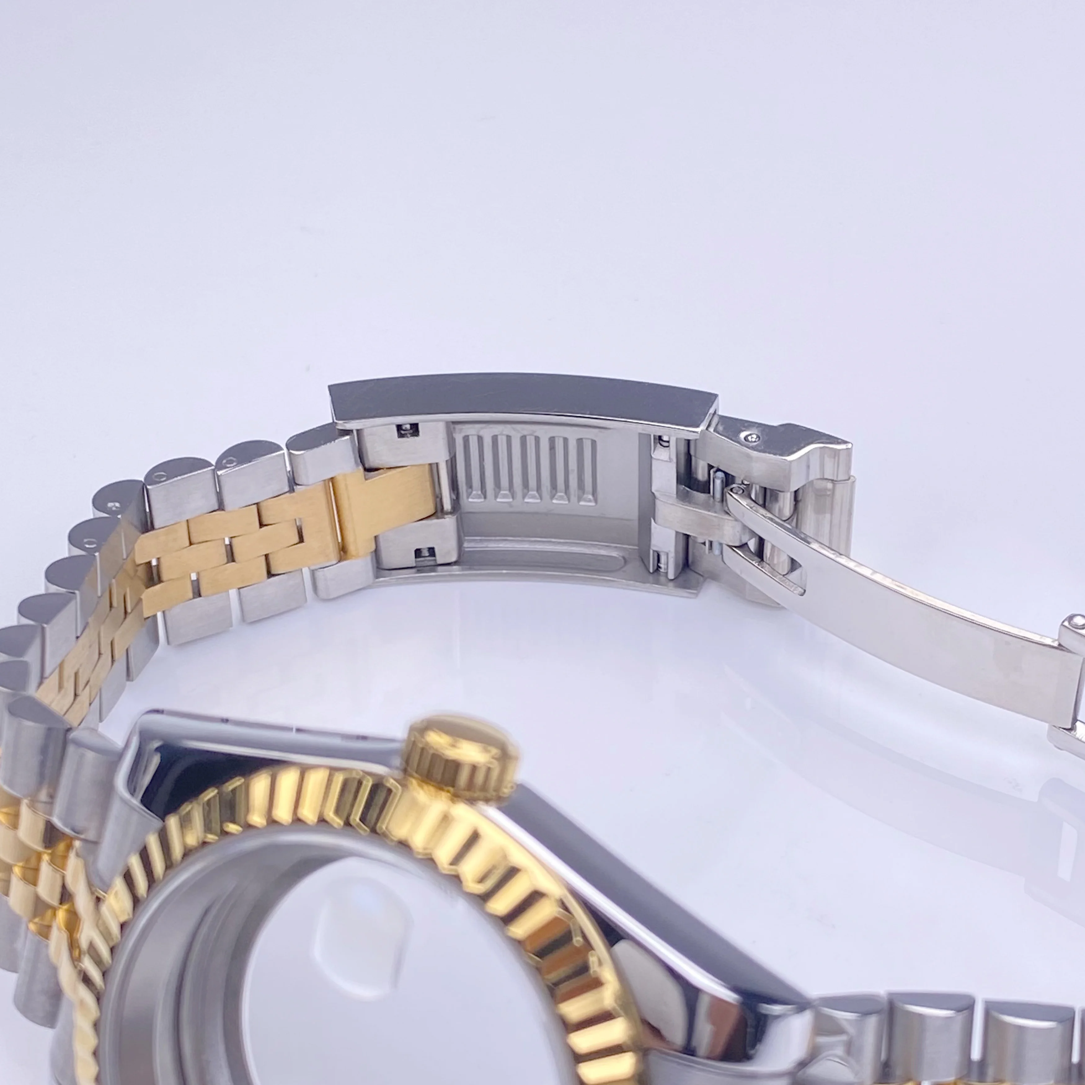 Alta qualidade 39mm nh35 caixa de relógio ouro vidro safira inoxidável à prova dwaterproof água caso caber nh35/36/38 movimento 28.5mm dial