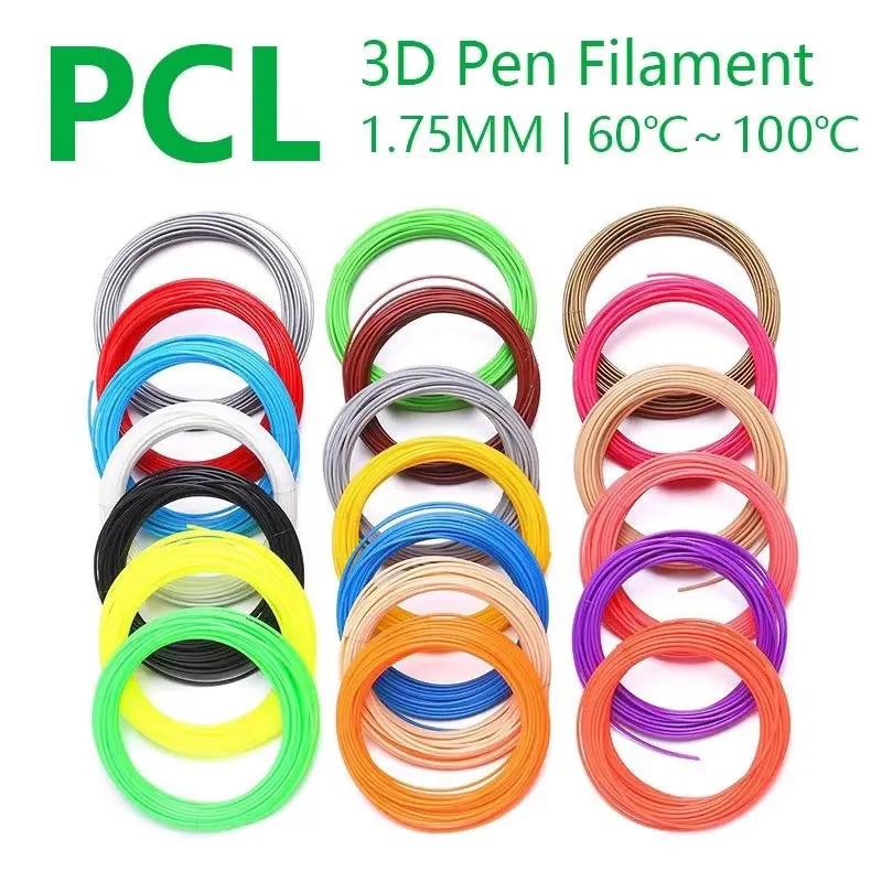 High Quality PCL Filament, Low Temperature 3D Pen Filament 1.75MM,Suitable For Low Temperature 3D Pen, Bright Colors, No Repetit