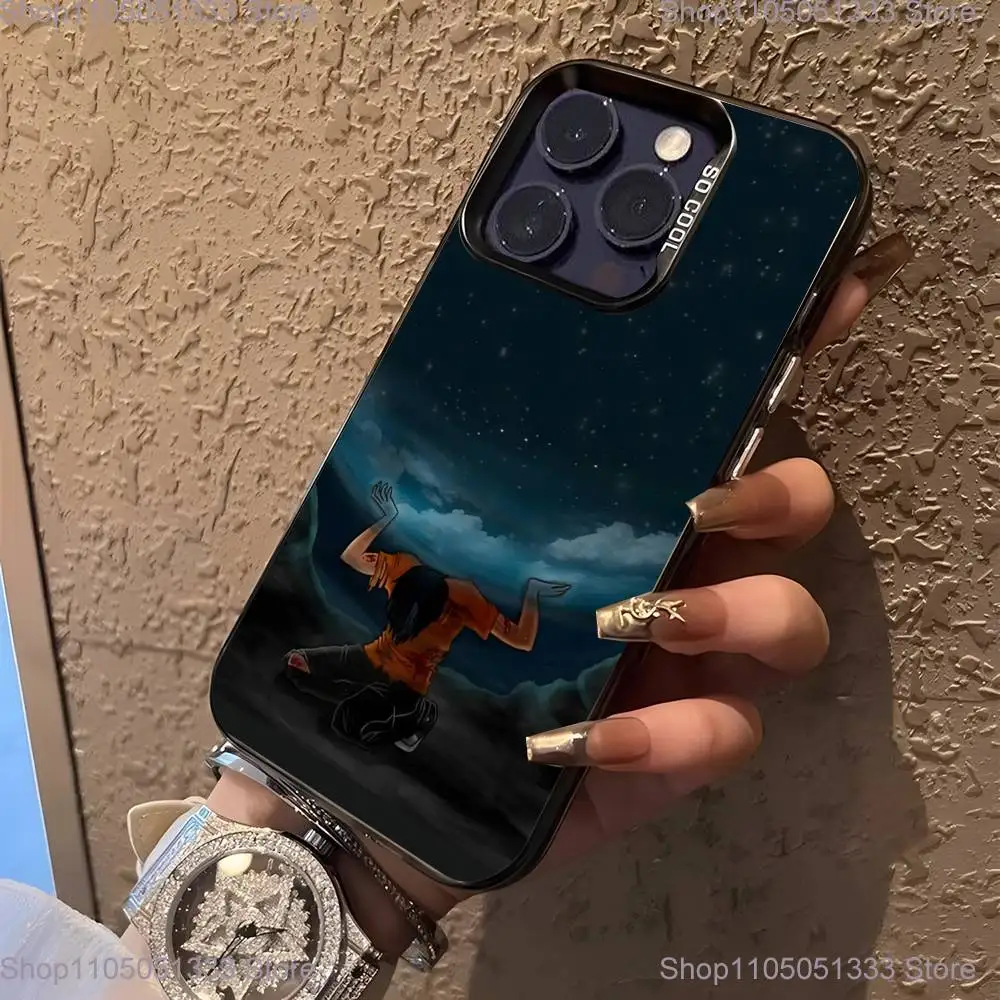 حافظة هاتف أنيمي P-Percy J-Jackson لهواتف iPhone 16,15,14,13,12,11,Pro,XS,Max,Plus,Mini,SE غطاء مقاوم للصدمات من الحلوى السوداء غير اللامعة