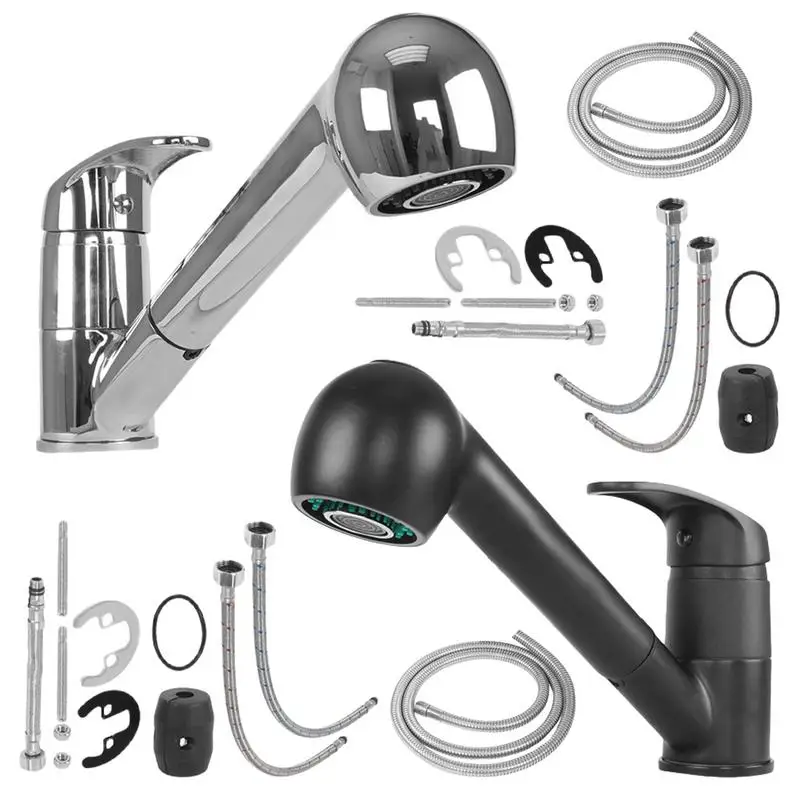 

Pull out faucet For RVs Caravan Single Handle Low Arch RV Kitchen Faucet RVs Bathroom shower Pull Out Spray faucet RVs accessory