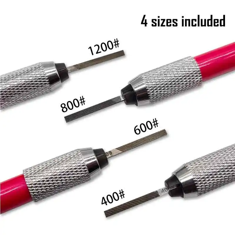 MSWZ MS049 Ultra-Fine Narrow File Grinding Tool for Military Model Hobby Trimming Sanding Tool #400 #600 #800 #1200