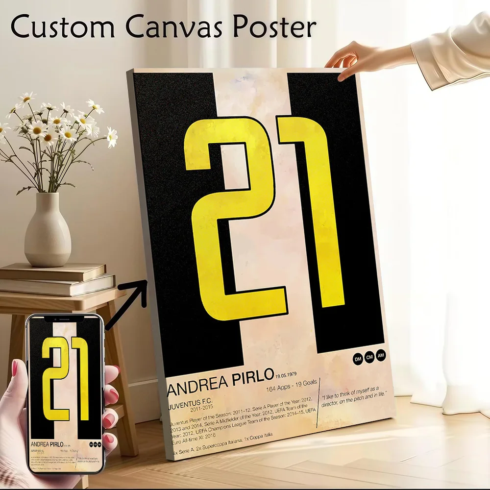 Andrea Pirlo Printed Canvas Poster Custom Pictures Wall Art Canvas Painting for Room Decorating Interior Decoration Living Room