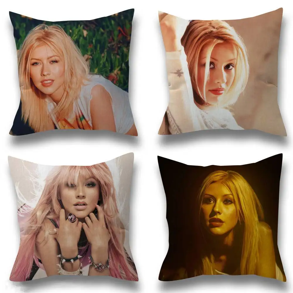 Funda de Almohada Decorativa con Diseño de Christina Aguilera, para Hogar, Oficina, Dormitorio, Sofá, Coche