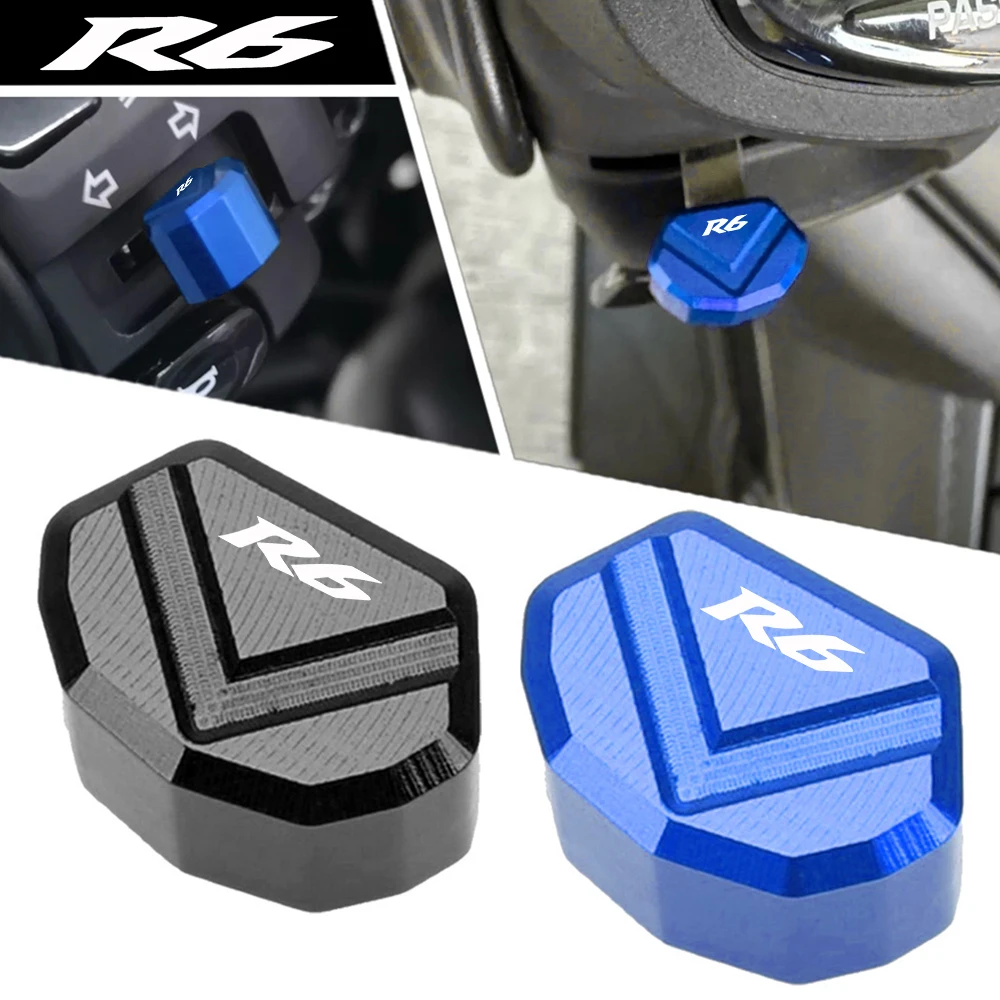 R6 LOGO Motorcycle Switch Button Turn Signal Key Cap For Yamaha YZFR6 YZF R6 YZF-R6 1999-2024 2023 2022 2021 2020 2019 2018 2017